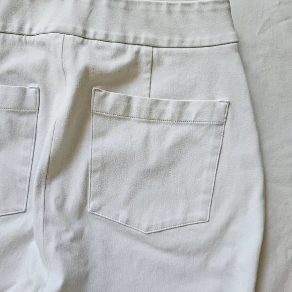 Spanx Stretch Shaping Pull-on White High-waist Bootcut Cropped Pants Size S - Picture 4 of 6